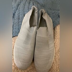 Gray Knit Slip-On Sneakers